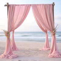Voilages en mousseline rose poudré pour arche de mariage, rideau en tissu transparent pour toile de fond de mariage, chemin de table, décoration d'événements et de fêtes