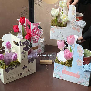 Caja de Regalo Floral para Café, Caja de Regalo Floral para Té con Leche, Caja de Empaque, Bolso para Flores Frescas, Caja para <span class=keywords><strong>Arreglos</strong></span> Florales - Product Image 5
