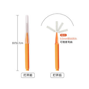 Kit de voyage pour soins bucco-dentaires, brosse à dents orthodontique miniature jetable, <span class=keywords><strong>cure</strong></span>-<span class=keywords><strong>dent</strong></span>, fil dentaire, brosse interdentaire - Product Image 3