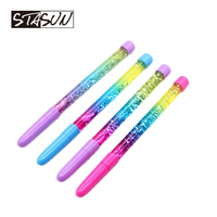 STASUN stylo à paillettes mignon promotionnel stylo gel à paillettes mignon nouveauté en plastique personnalisé rempli de liquide stylo à bille flottante à paillettes