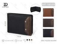 Portafoglio da uomo in pelle con chiusura a patta classica, borsa morbida per uso quotidiano - Product Image 1