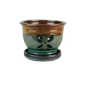 Cina vasi di fiori con fori per orchidea pianta con piattino - Product Image 5