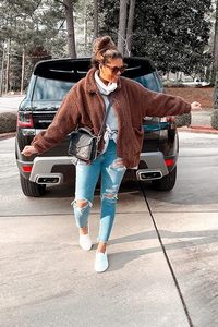 Wholesale <b>Women</b> <b>Sherpa</b> Fleece Zip Up Jacket, Custom Logo Faux Fur Teddy <b>Coat</b>, Thick Plush Warm Winter Casual Outerwear For <b>Women</b> - Product Image 1