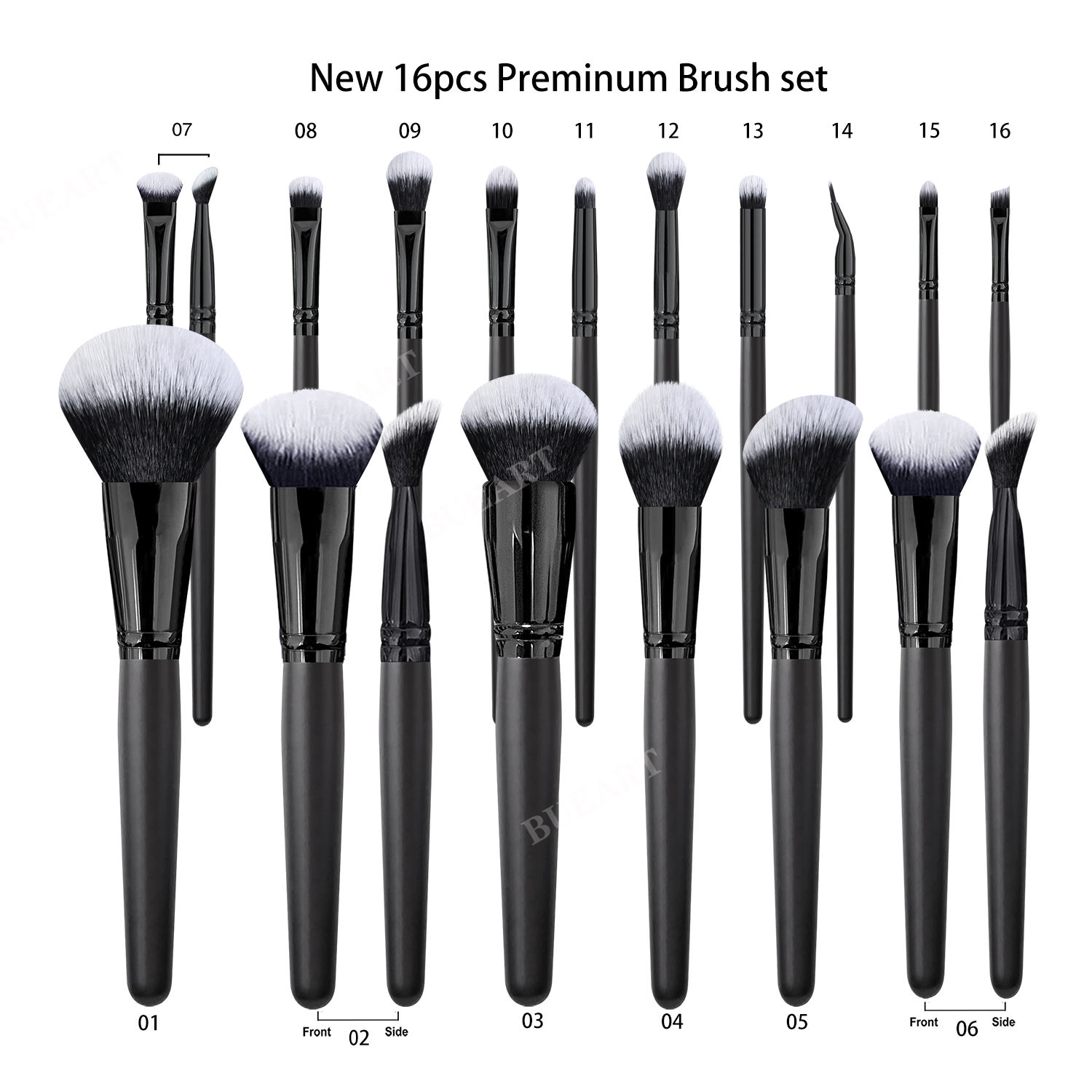 Brosse 16pcs avec le sachet en plastique transparent