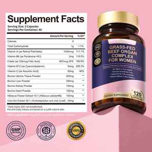 Cápsulas de Hígado de Res para Mujeres - Suplemento de Hierro y B12 para Aumentar la Energía, Apoyo para la <span class=keywords><strong>Anemia</strong></span> y Bienestar Nutricional Diario - Product Image 3