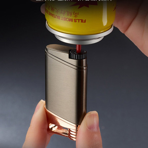 Bật Lửa Bơm Hơi Mới Bật Lửa Đỏ Chống Gió Siêu Mỏng Đèn Pin <span class=keywords><strong>Mini</strong></span> Tùy Chỉnh Cao Cấp Cho Xì Gà - Product Image 5