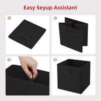 Grand Cube Boîte de Rangement Pliante Non Tissée pour Organisateurs de Jouets Bacs de Rangement en Tissu Avec Couvercle Maison Chambre Placard Bureau Pépinière