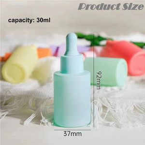 Empty Colorful Frosted Glass 30ml Screen Printed Colored Serum <b>Dropper</b> <b>Bottle</b> for Cosmetic Essential Oil & Perfume - Product Image 3