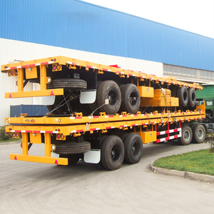 Meilleur prix Vercoe 30 40 50 tonnes 2 3 4 essieux semi-remorque plateau remorque porte-conteneurs 48 pieds 40 pieds 20 pieds remorque plateau à vendre - Product Image 4