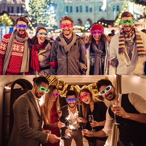 <span class=keywords><strong>Gafas</strong></span> de Nicro con Luz Led para Adultos y Niños para Cosplay, Accesorios Luminosos para Halloween, Artículos para Fiestas Neón que Brillan en la Oscuridad, <span class=keywords><strong>Gafas</strong></span> de Sol con Varios Modos - Product Image 6