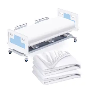 Soft T200 cotton white Bed Fitted Sheets for Home & Hospital Care Beds Bed Sheets with Elastic All Around