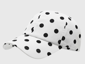 Gorra de béisbol con lunares en blanco y negro, gorra para el sol con visera de pico de pato, ajustable, unisex, para viajes al aire libre - Product Image 3
