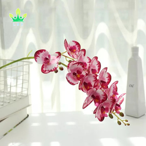 Flor Artificial blanca de 9 cabezas, mariposa Artificial de imitación, orquídeas, Rama, decoración de boda - Product Image 4