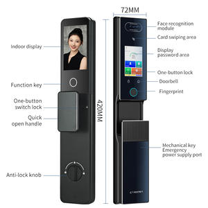 Cardoria Low MOQ Smart Lock Face ID Visual <span class=keywords><strong>Intercom</strong></span> Stay Capture Tuya Wifi blocco automatico biometrico per la sicurezza domestica - Product Image 4