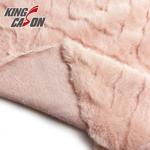KINGCASON fabricant 100% polyester 280gsm motif Jacquard <span class=keywords><strong>lapin</strong></span> fausse fourrure <span class=keywords><strong>tissu</strong></span> pour vêtement manteau maison textile couverture couverture - Product Image 2