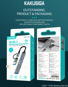 KSC-1435 BOLANG Convertisseur multifonction 10 en 1 (Type-C+USB vers USB3.0*3+SD+TF) - Product Image 1
