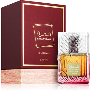 Khamrah Dukhan, Eau de Parfum de Estilo Árabe para Mujer, Aroma Amaderado con Notas de Rosa, Uso Diario, 100 ml - Product Image 1