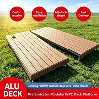 Système de terrasse modulaire AluDeck en WPC pour extérieur, pieds réglables en acier inoxydable, options multicolores pour jardin, patio et cour