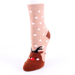 Bas quantité minimale de commande Bonne Qualité Nouveau Design Père Noël Cerf <span class=keywords><strong>Renard</strong></span> Femmes Laine Coton <span class=keywords><strong>Chaussettes</strong></span> De Noël - Product Image 6