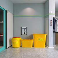 Poubelle médicale jaune en plastique écologique de 5L/10L, seau de rangement avec motif imprimé DIY pour la gestion des déchets
