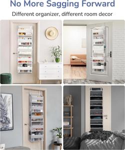 Organisateur de rangement suspendu pliable en tissu robuste avec 5 poches, sacs de rangement à suspendre sur la porte – Offre Spéciale - Product Image 4