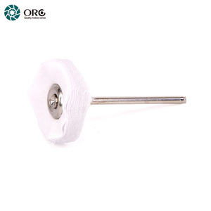 แผ่นขัดมินิมัสลิน ORO ขนาด 22 มม. สีเหลือง สโนว์ไวท์ สีขาวนม แบบผ่านการเตรียมพื้นผิวแล้ว พร้อมแกนขนาด 2.35 มม. สำหรับเครื่องมือโรตารี่ ใช้สำหรับขัดเงาเครื่องประดับ - Product Image 2