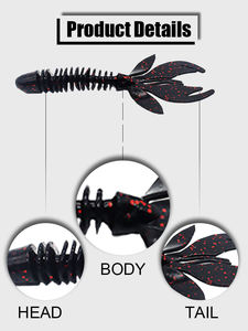 เหยื่อปลอมซิลิโคนรูปกุ้งลอยน้ำ Guosong สำหรับตกปลาเพิร์ช แบบ <span class=keywords><strong>Crazy</strong></span> Flapper Swin Baits - Product Image 3