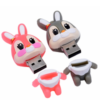 Lovely Rabbit USB Flash Drives 128GB Cute Memory Stick 64GB Capacidad real Pen Drive 32GB Regalos creativos para niñas Pendrive 16GB