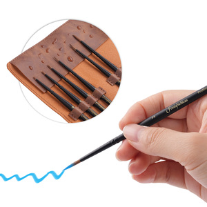 Ensemble de pinceaux miniatures professionnels en poils de Kolinsky Sable avec manche en bois Fontainebleau <span class=keywords><strong>pour</strong></span> la <span class=keywords><strong>peinture</strong></span> de modèles et de miniatures - Product Image 6