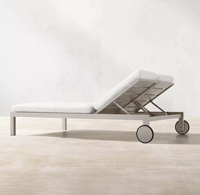 Nouvel arrivage de mobilier d'extérieur en aluminium vendu à chaud lit double sur le pont chaise de loisir allongée piscine lit de relaxation avec le soleil