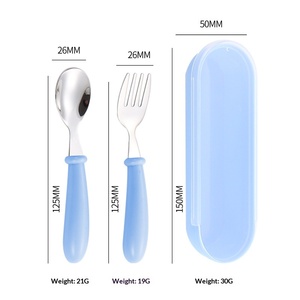 Ensemble d'ustensiles pour enfants en gros, cuillère et fourchette en acier inoxydable 304 pour tout-petits avec étui portable, couverts de voyage pour enfants - Product Image 6