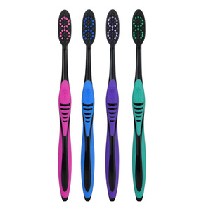 Brosse à dents Sanfeng personnalisée à poils souples en nylon pour adultes, usage domestique, manche coloré, OEM ODM - Product Image 2