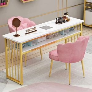 Ensemble de mobilier de salon de beauté, bureau de bar à ongles, table de manucure, tables de manucure luxueuses capitonnées avec chaise - Product Image 3
