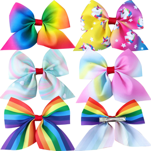Vendita calda di moda ragazze arcobaleno fiocco per capelli trecce trecce alligatore clip accessori per capelli ragazza e copricapo - Product Image 1