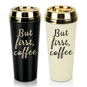 Taza de <span class=keywords><strong>caf</strong></span>é de viaje personalizable Koffie Bekers Vaso Tazas de plástico de doble pared Tazzine Da Caffe <span class=keywords><strong>Caf</strong></span>é reutilizable sin BPA - Product Image 1
