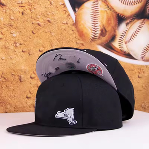 Logo personnalisé en gros Nouveau sport uni OEM Snapback en coton Baseball 3D Logo brodé Hot 6 Panel Fitted Hats Caps - Product Image 4