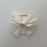 Accessoires pour cheveux de filles Sweet Princess Fairy, couleur unie, long ruban, nœud en dentelle, pince à cheveux