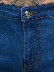 Jeans Vintage de Corte Recto y Ajustado para Hombre, Casuales, Elásticos, Ecológicos, de Cintura Media, Personalizados, con Parches de Mezclilla Suavizados y Desgastados - Product Image 4