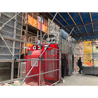 Monte-charge de chantier SC120 à double cage 0-36m/m 250m avec PLC, boîte de vitesses, crémaillère et pignon pour chantier de construction en hauteur