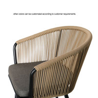 Chaises de salle à manger d'extérieur modernes en rotin PE et aluminium, et mobilier de jardin pour villa et parc – Durables et confortables