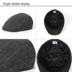 Casual Men's Forward Hats Retro Irish Bunnet Tsby Peaked Newsboy Beret Cool Ivy Caps Breathable Cabbie Flat Cap For Men