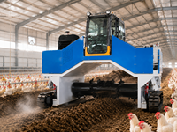 Équipement multifonctionnel de compostage agricole à retourneur de paillis hydraulique complet pour la gestion des déchets de paille et de jardin