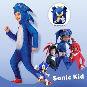 Disfraz de Sonic The Hedgehog para niños, traje de cosplay azul de una pieza, de 8 a 13 años - Product Image 5
