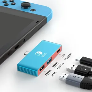 Station d'accueil de <span class=keywords><strong>jeu</strong></span> 3 en 1 Hub TYPE-C <span class=keywords><strong>pour</strong></span> Nintendo Switch Adaptateur multifonction <span class=keywords><strong>pour</strong></span> <span class=keywords><strong>MacBook</strong></span> <span class=keywords><strong>Pro</strong></span>/Air Dell Plus d'appareils de Type C - Product Image 1