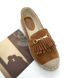Chaussures pour femmes avec tissu intérieur en polaire respirant, bord en <span class=keywords><strong>corde</strong></span> de chanvre, boucle décorative en métal, semelle plate et design confortable - Product Image 3