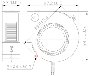 Ventilateur centrifuge sans balais DC <span class=keywords><strong>12V</strong></span> 24V de haute qualité 9733 à vitesse <span class=keywords><strong>variable</strong></span> réglable pour barbecue, gril, chauffage extérieur - Product Image 4