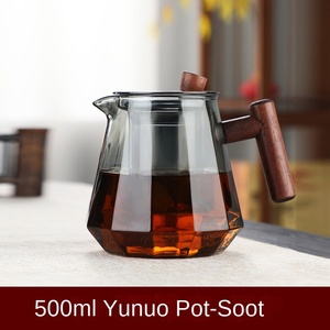 Tetera de Vidrio Borosilicato de 450ml con Asa de Madera e Infusor, Segura para Estufas Eléctricas y de Cerámica, Diseño Moderno con Silbato - Product Image 3