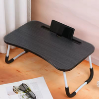 Table pliante simple pour ordinateur portable, table de lit avec fente pour cartes et porte-gobelet, bureau paresseux pour étudiants, dortoir, maison, bureau