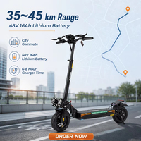 Trottinette électrique pliable L12MAX 48V 16ah avec écran central NFC et double suspension pour adultes, autonomie de 35-45 km, pneus pour route urbaine
