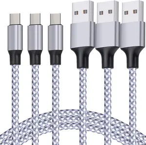 Mais barato micro usb cabo de sincronização de dados de nylon tipo c android micro usb 3m de comprimento